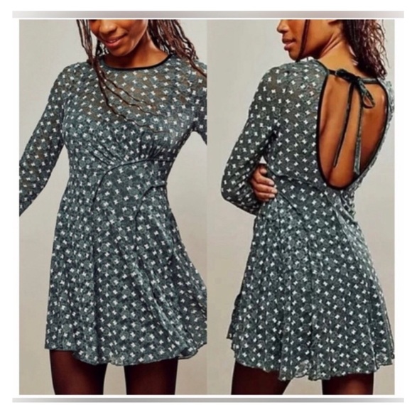 Free People Dresses & Skirts - Free People - Sheer Delight Polka Dot Backless Mini Dress
